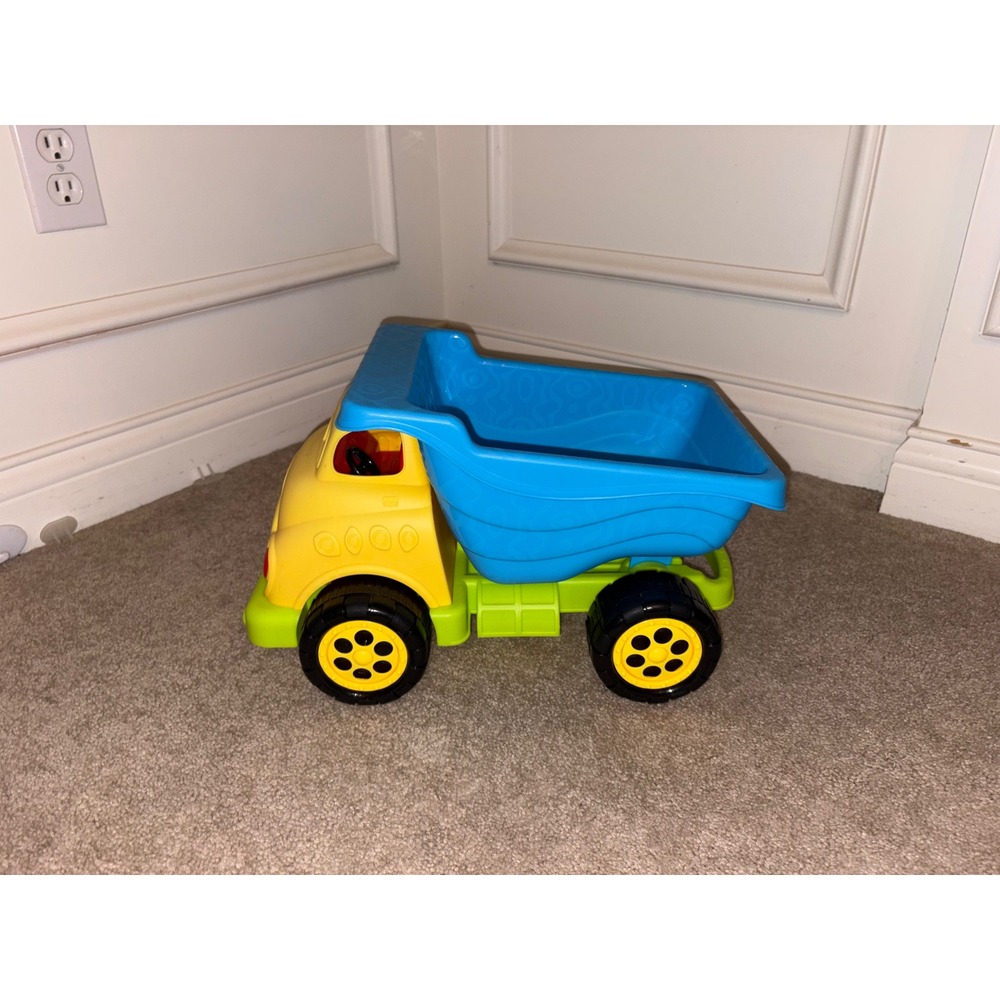 Large Multi-Color Plastic Dump Truck Toy Construction Vehicle with Tilting Bed
